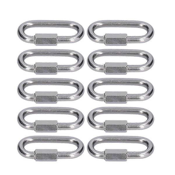 10 stk. Quick Link Connector Stærk Holdbar Nem Installation Lille Størrelse Kæde Connector M4