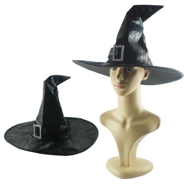 Halloween häxhatt rekvisita Harry Potter-hatt svart spetsig trollkarlhatt black