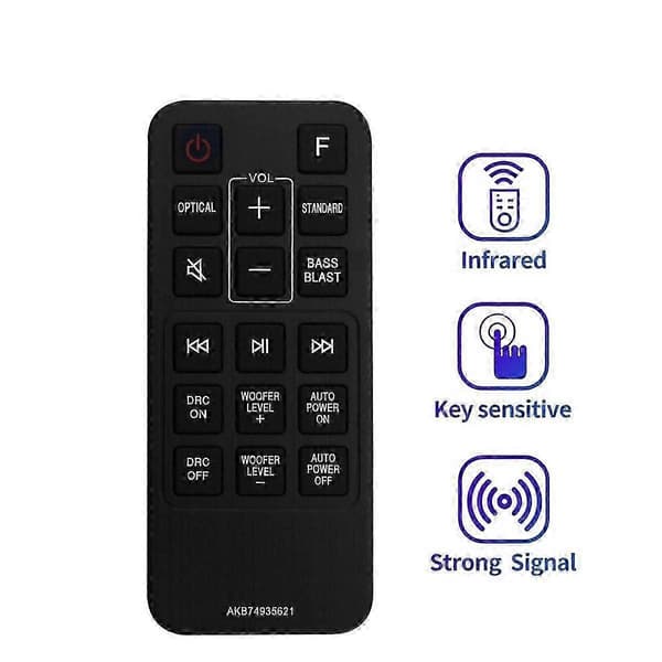 Erstatningsfjernkontroll AKB74935621 for LG Soundbar SJ2 SJ2.AEUSLLK SJ2.DEUSLLK