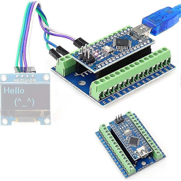 Nano I/O Shield Expansionskort Kompatibelt med för + Nano 3.0 med CH340 Chip för Kit DIY