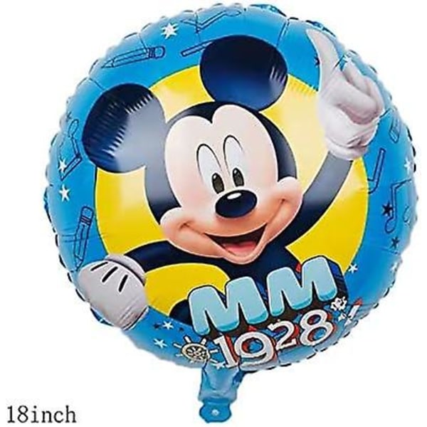 5 stk. - Fødselsdagsballoner - Stor Mickey folieballon - Tema dekorationer til voksen- og børnefest