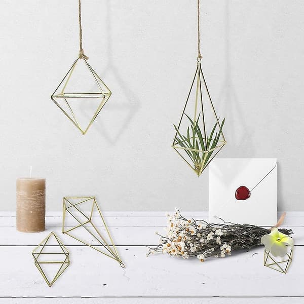 Lufthållare 5-pack Metall Dekor Modern Geometrisk Hängare Hängande Luftväxter Planteringskärl Bordsdisplay
