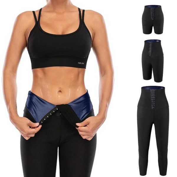 Tflycq Naisten Muotoiluvaatteet Saunahousut Korkea vyötärö Tiukka Urheilu Fitness Housut Rinnallinen Vatsa Control Sweat Kolmen/viiden/yhdeksän pisteen housut Five point pants L-XL