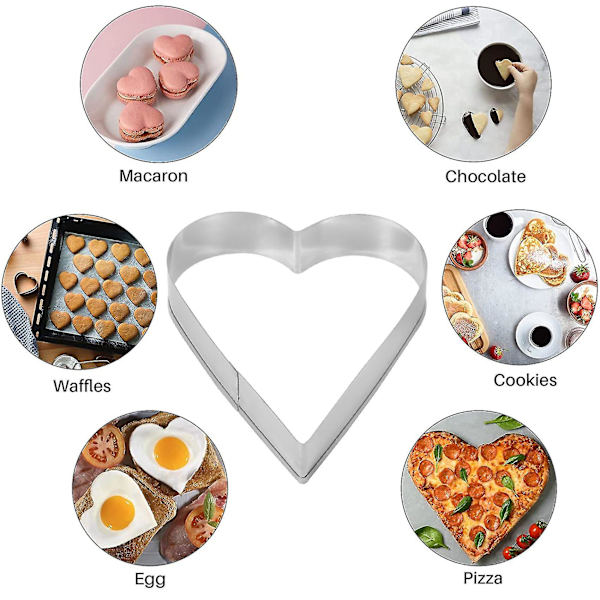 5 Stykker Hjerteformet Kageudstikker Sæt Valentins Kageudstikker Rustfrit Stål Hjerteudstikker Valenti Wuqx