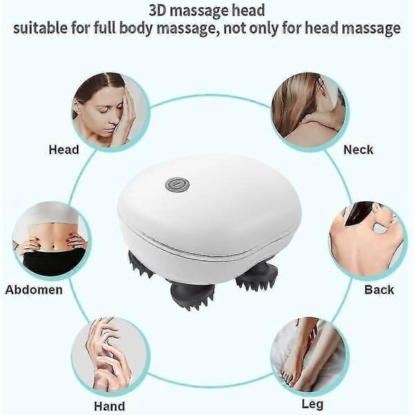 Bärbar Elektrisk Huvudmassager För Hårväxt Stresslindring (vit)