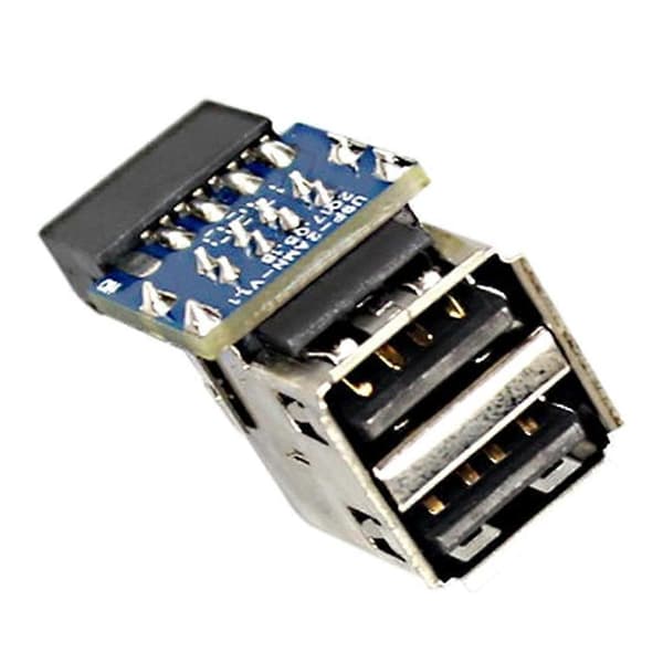 Desktop Motherboard USB-stik 9-pin til Dobbelt USB2.0 Port Frontpaneladapter