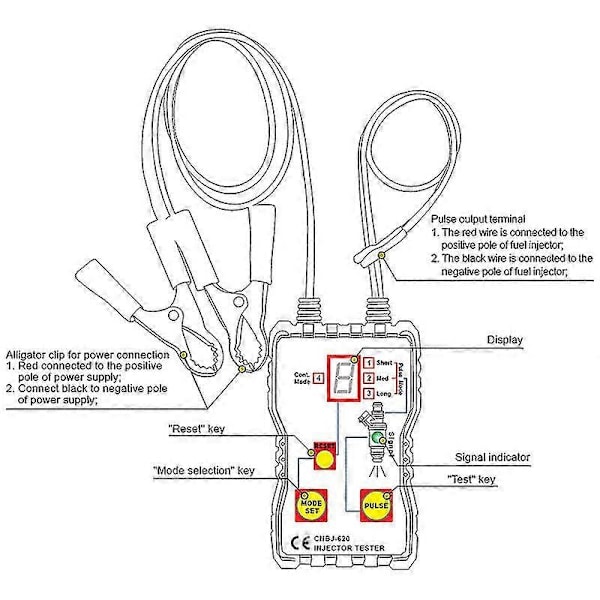 12V Auto Brændstofinjektor Tester - 4 Puls Modes - Bil Køretøj Brændstoftryk System Diagnostisk Testværktøj