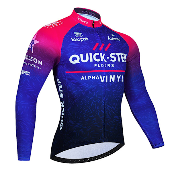 Quick·Step Winter Thermal Fleece Cykeltröja Set Maillot Ropa Ciclismo Keep Warm MTB Bike Wear Cykelkläder Set Army Green Asian Size -M