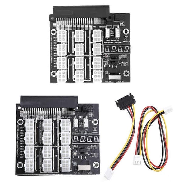 Virtalähdeadapterikortti 2200W - 12x 6P virtakortti tukee 36+24pin virtaa