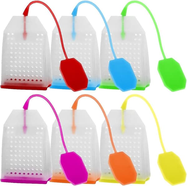 ZENGO 6-pack Silikon Te-infuser, Tepåsar Te-infuser för Löste Återanvändbar Tefilter Sil