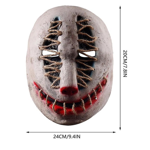 Scary Clown Face Cover Halloween Clown Scary Face Cover Latex Creative Vivid Design Pehmeät juhlatarvikkeet seikkailuteemaosaan Horror Mouth