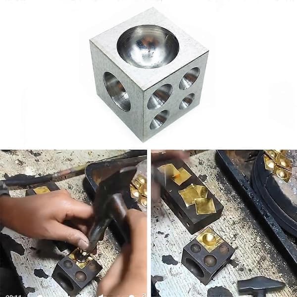 Stål Dapping Doming Blok Smykkefremstilling Stål Dapping Cube Doming Punch