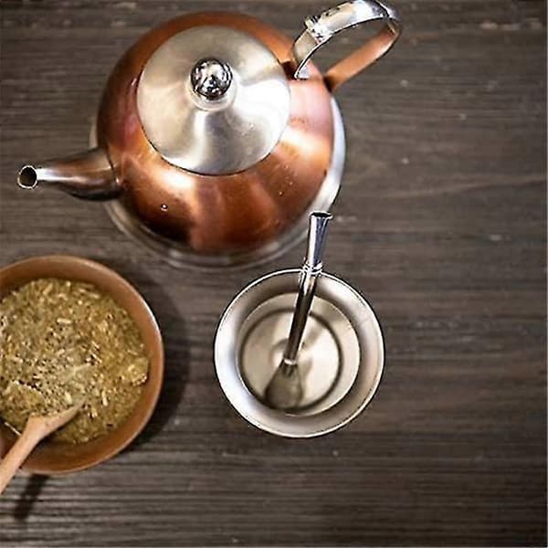 Yerba Mate Sett Inkluderer Dobbelvegget 18/8 Rustfritt Stål Mate Te