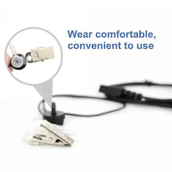 FBI Stil Headset Hörlur Öronmussla Mikrofon Säkerhetsradio Walkie Talkie Pro 2 Pin