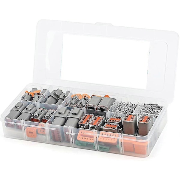 188 st Deutsch DT Grått Kontaktdon Kit Med 16 Massiva Kontakter I 2, 3, 4, 6, 8 Och 12-Pin Konfigurationer