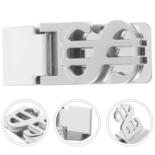 1 stk. Metal Dollar Tegn Form Seddelclips Mini Rustfrit Stål Pengepung Clips Pengeholder Kreditholder