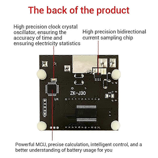 -J30 Coulomb Meter Display Batteritest Lithium Batteribeskyttelse Mod Tovejsstrøm 30