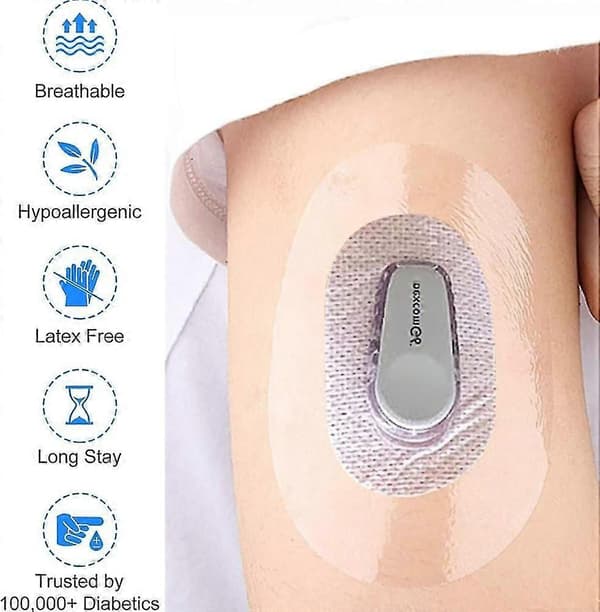 30 stk. Vanntette dusjplaster Dexcom G6, selvklebende premium transparent overplaster for G6-sensor