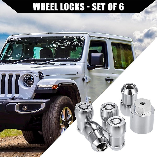 82215711 Pyöränlukko Lukittava Pyöränmutterisarja Avaimella Wrangler Jl 2018-2024 2020-2024