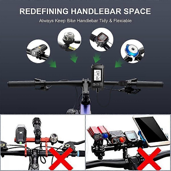 4-i-1 Cykellygte med LCD-display, speedometer og horn, USB-genopladelig cykelcomputer fra SOG