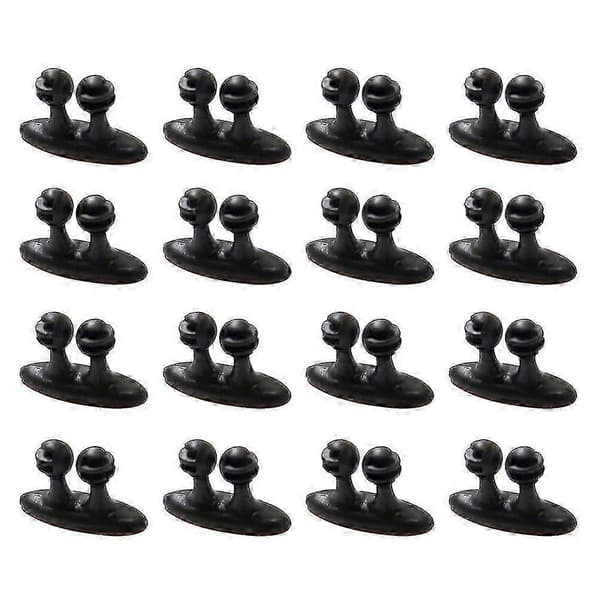 16 stk. selvklæbende kabelclips, multifunktionelle mini-ledningclips, kabelorganisator, ledningsstyring til bil (sort)
