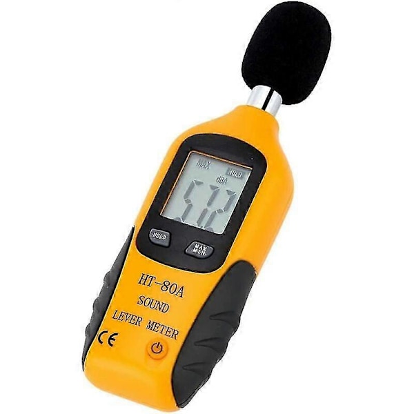 30-130dba Ljudnivåmätare, Professionell Decibelmätare med Bakgrundsbelyst Display (9v Batteri Ingår) Cisea