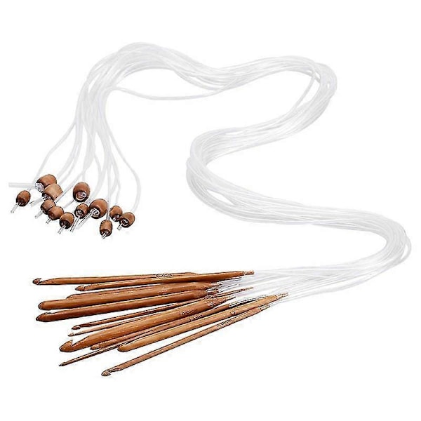 12 Storlekar Afghansk Tunisisk Bambu Virknålar Sticknålsset 3-10mm