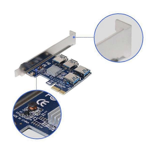 PCI-E 1x - 4x -sovitinkortin jatkokortti 16X -paikat USB 3.0 -sovitinkortti