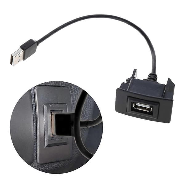 USB-portpanel til bilens instrumentbræt, han til hun, plastikforlængerkabel