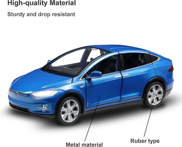 Legetøjsbiler Metal Model X 1:32 Træk Tilbage Køretøjer Støbt Bil Legetøj til Drenge og Piger 3 til 12 År Blå