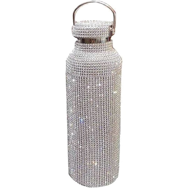 Diamant Vattenflaska, Rostfri Isolerad Termos Vattenflaska, Glitter Vattenflaskor Återfyllningsbara Vattenflaskor För 12 Timmar Varmt & 12 Timmar Kallt D