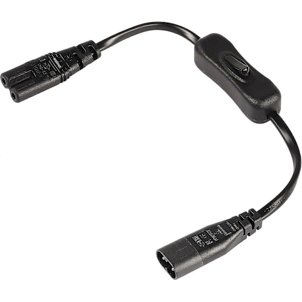 30 cm IEC 320 C7 til C8 strømkabel med bryter