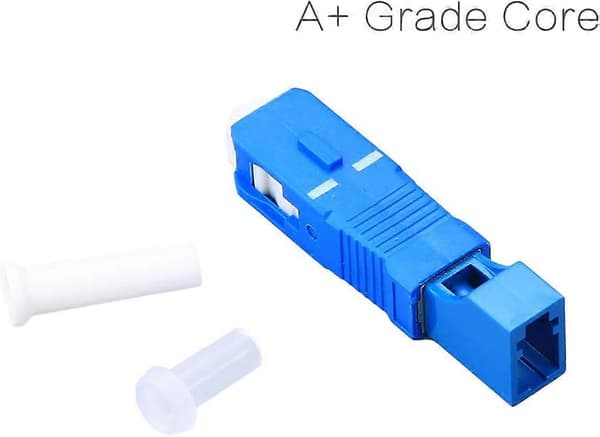 Fiberoptisk adapter, SC han/LC hun, Hvid/Blå