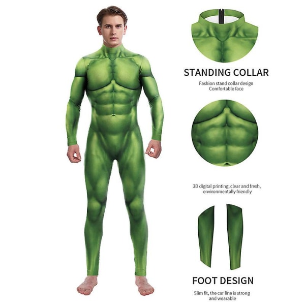 Halloween-kostym Cosplay Bodysuit för män Jumpsuit Zentai Spandex 3d-stil för barn Vuxen style 1 S