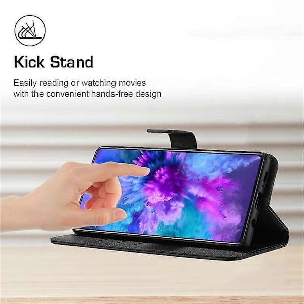 HT06 Kompatibelt Fodral För Oppo A60 PU Läder Rombmönster Ställfunktion Telefonskal Black