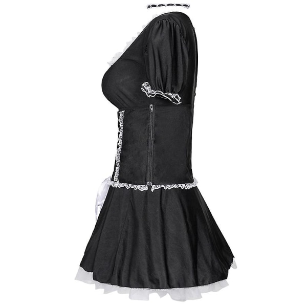 Lady French Maid Kostym Anime Söt Gördel Klubbkläder Erotiska rollspel Cosplay Fancy Party Dress Carnival Halloween S