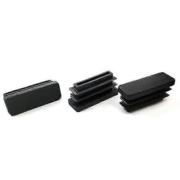20-pack Svarta Rektangulära Ändstycken i Plast för Bord, Stol, Rörben (38mm x 13mm)