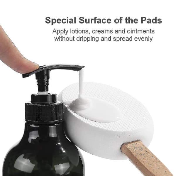 Lotion Applicator For Back, Device To Apply Lotion To Your Back With Long Handled, 17 Inches Back Moisturizer Applicator With 4 Replaceable Pads For W