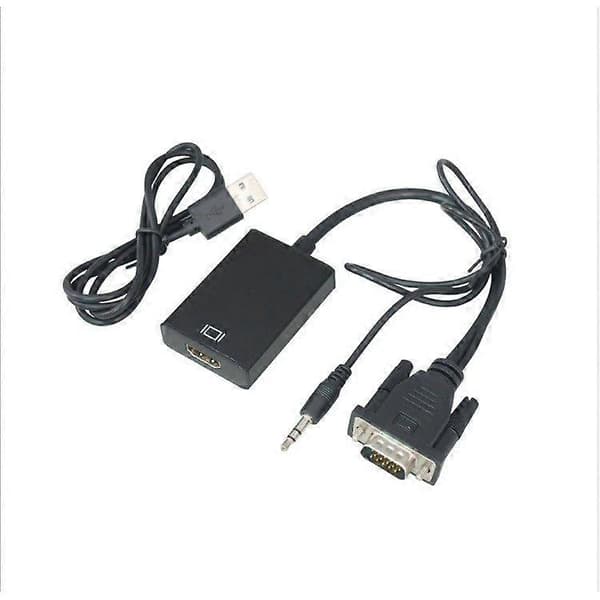 VGA til HDMI kabelkonverter VGA han til HDMI hun computerforbindelse TV med lydkabelstik