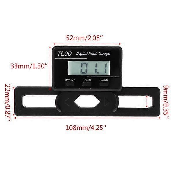 LCD Display Digital Pitch Måler Skrue Pitch Måler med Gyro Sensor til RC Fly