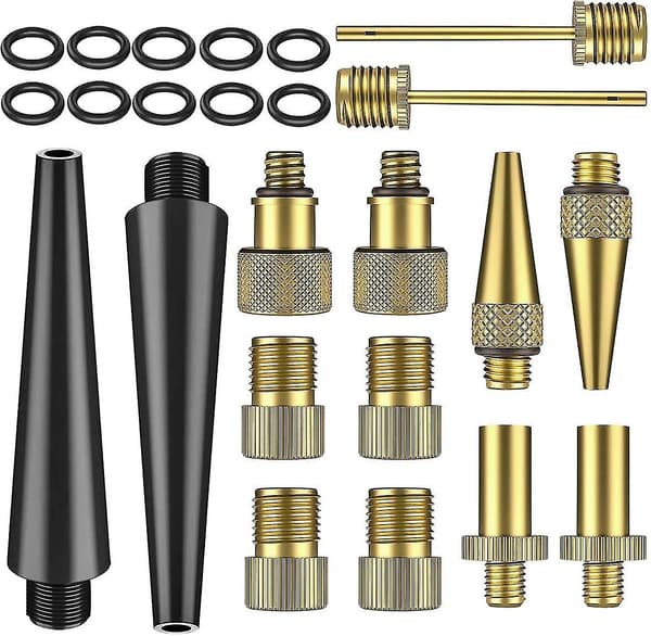 24 stk. Messing Cykelpumpe Adapter Sæt - Ventil Adapter Konverter Kit