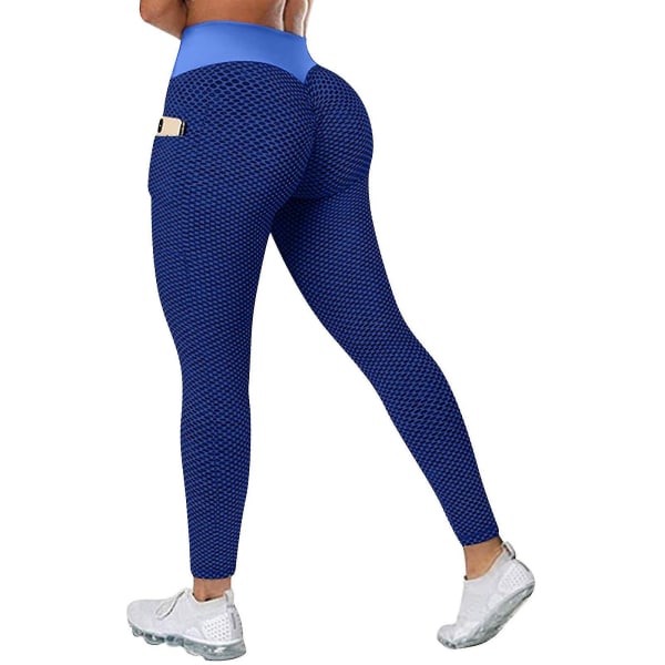 Tflycq Naisten Stretch Jooga Leggingsit Fitness Juoksu Kuntosali Urheilu täyspitkät aktiivihousut Blue XXL