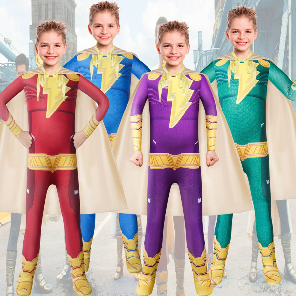 2023 Halloween cos vaatteet supersankari lasten cosplay yhdistetyt puvut purple 140cm