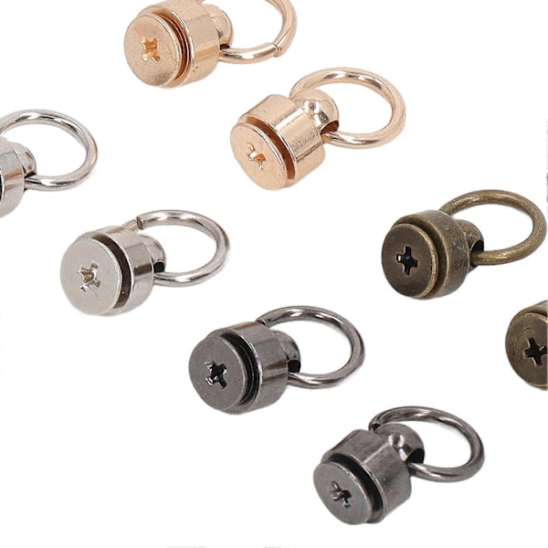 80 stk. runde nagler med trekksring, håndlagde DIY-nagler i metall for lær, O-ring, nagler med spikerhode