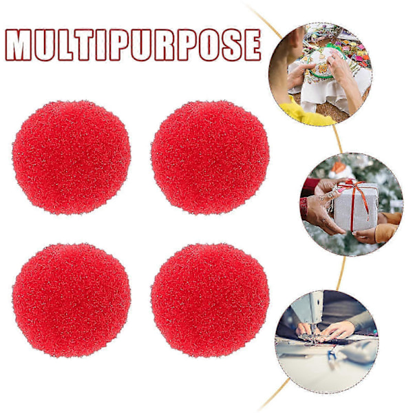 600 st Multifunktionella Pomponbollar DIY Hantverk Pom Poms DIY Konst Röda Pomponbollar