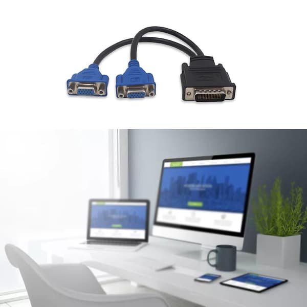 Videokortadapter 59 ben til dobbelt VGA til computergrafikkort Letvægts