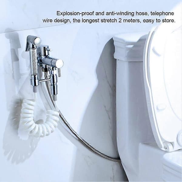 Fleksibel dusjslange for bidet, ABS, 2 m, Hvit