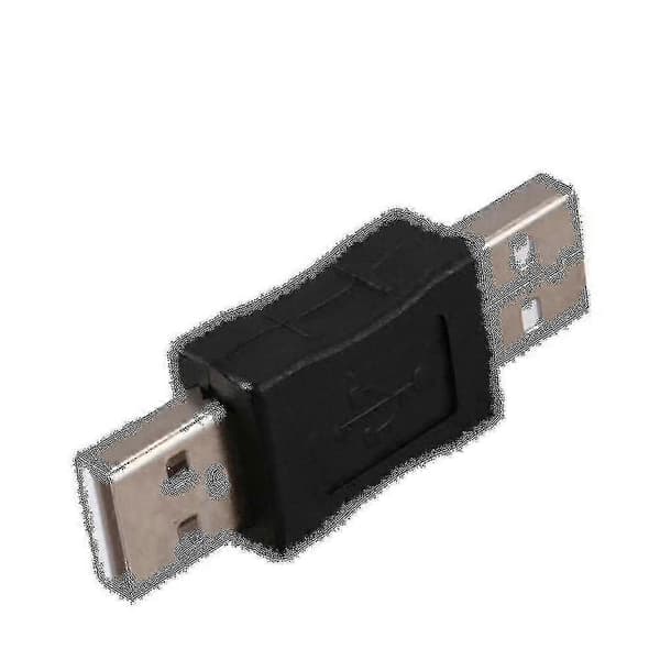 2x USB A uros-urosliitinsovitin, musta