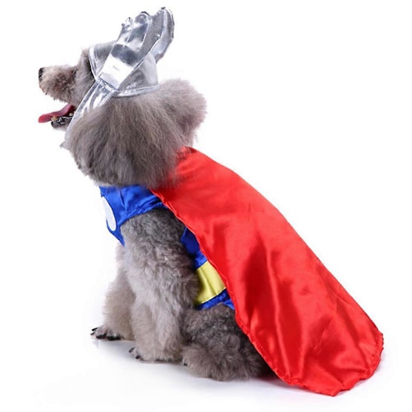 Halloweenkostym för husdjur, hund, cosplay-kläder för hundar, silver, storlek L, set