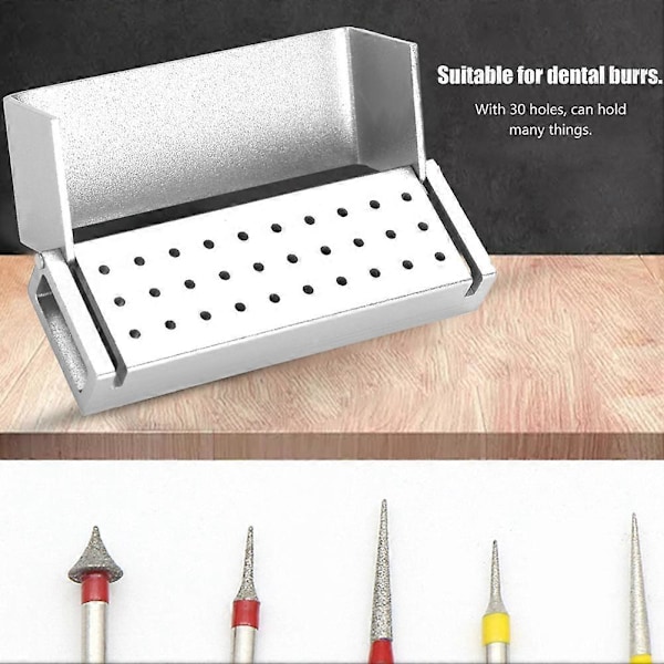 Aluminium Desinfektionsbox Fodral Dental Borr Borrblockhållare Autoklaverbar Tandläkarverktyg Silver